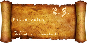 Matias Zolna névjegykártya